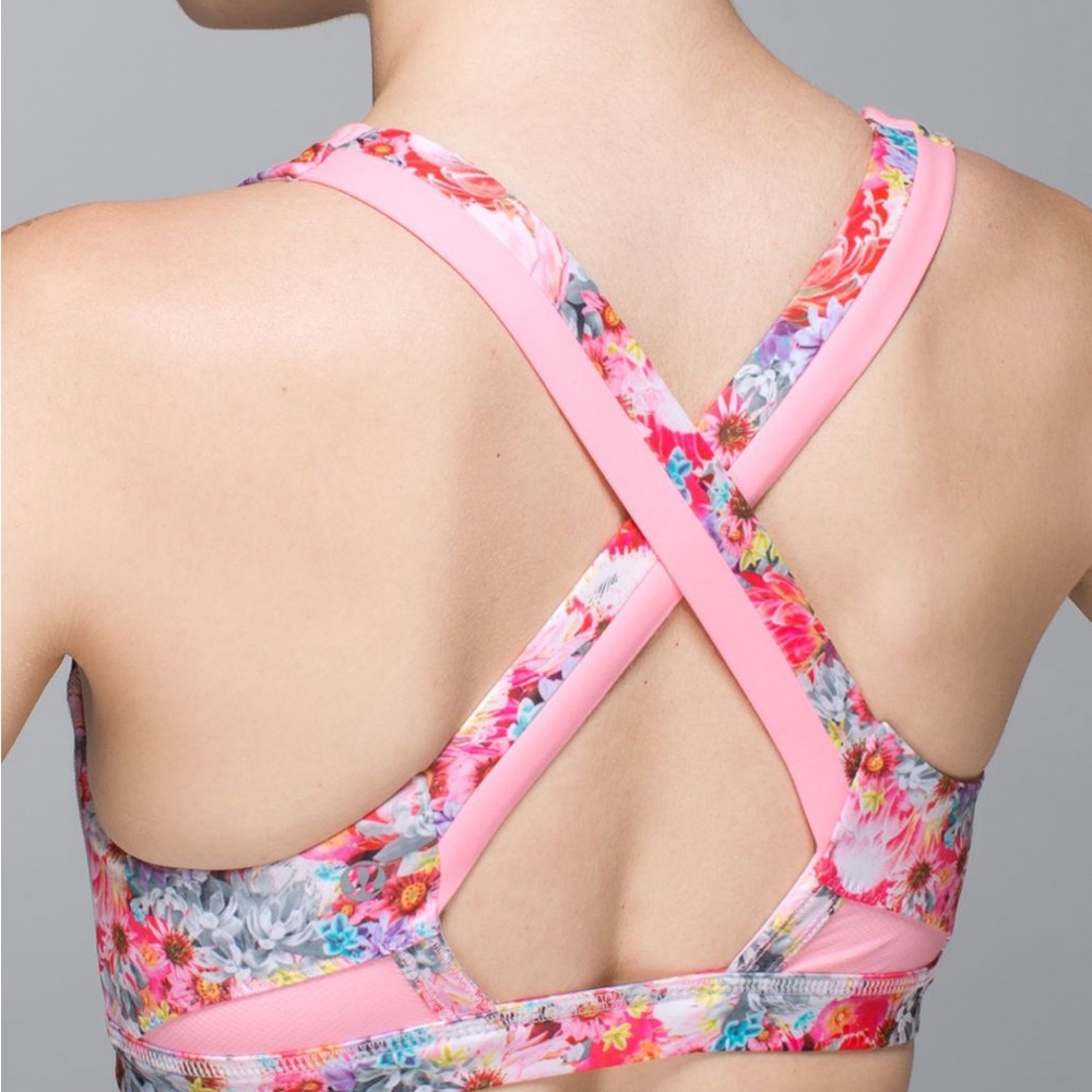 Lululemon Run: Stuff Your Bra II Flowabunga Mini Multi / Bleached Coral Size 6 - Picture 2 of 7